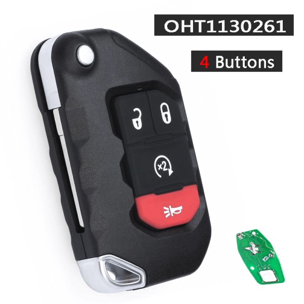 2018-2024 Jeep Wrangler Gladiator / 4-Button Smart Flip Key / PN: 68416784AA / OHT1130261 / SIP22 (AFTERMARKET)